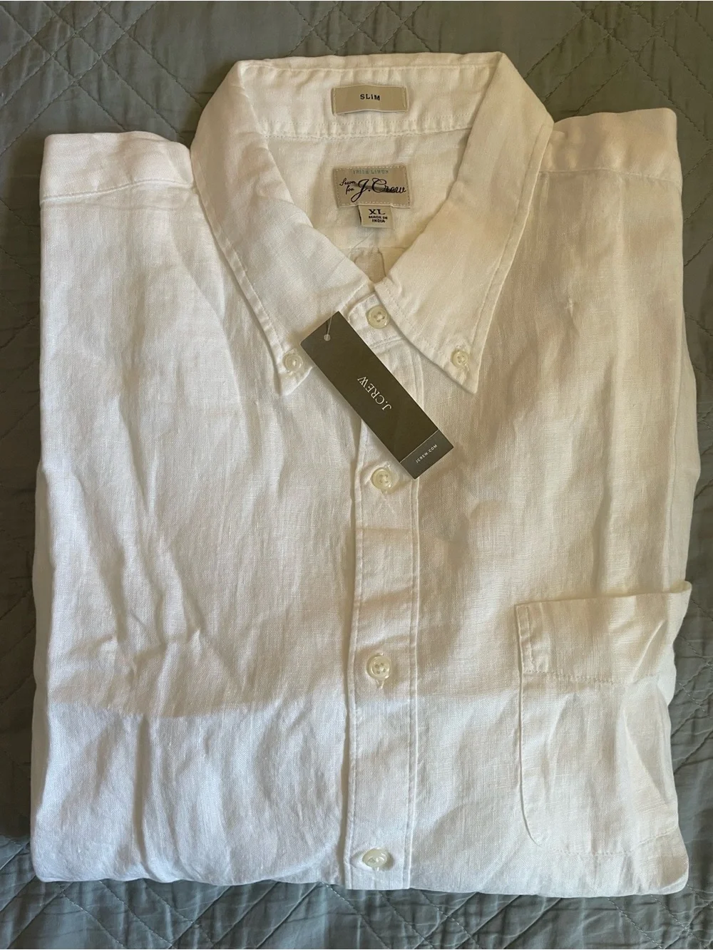 J. Crew Slim Baird McNutt Irish linen shirt in White Size XL NWD $118 BE558
